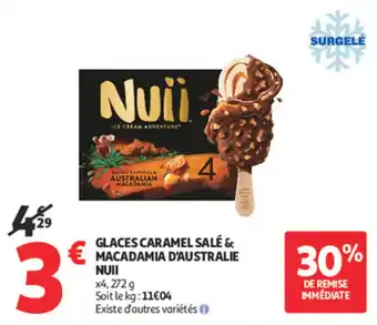 Auchan Supermarché Glaces caramel salé & macadamia d'australie nuii offre
