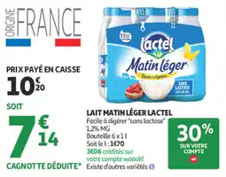 Auchan Supermarché Lait matin léger lactel offre