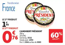Auchan Supermarché Camembert président offre