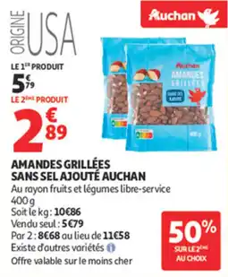 Auchan Supermarché Amandes grillées sans sel ajouté auchan offre