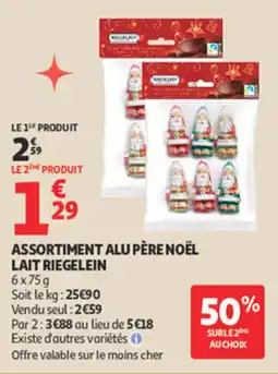 Auchan Supermarché Assortiment alu père noël lait riegelein offre