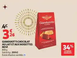 Auchan Supermarché Gianduiotti chocolat au lait et aux noisettes novi offre
