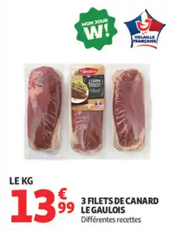 Auchan Supermarché 3 filets de canard le gaulois offre