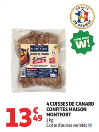Auchan Supermarché 4 cuisses de canard confites maison montfort offre