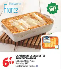 Auchan Supermarché Cannelloni de crevettes sauce homardine offre