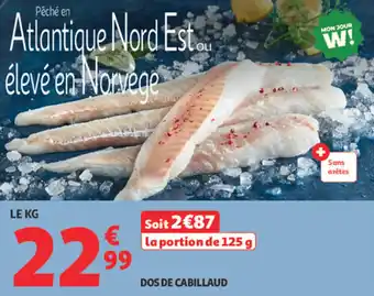 Auchan Supermarché Dos de cabillaud offre