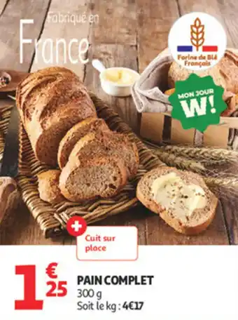 Auchan Supermarché Pain complet offre