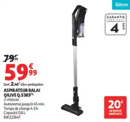 Auchan Supermarché Aspirateur balai qilive q.5385 offre