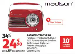 Auchan Supermarché Radio vintage vr 40 offre
