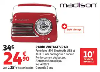 Auchan Supermarché Radio vintage vr 40 offre