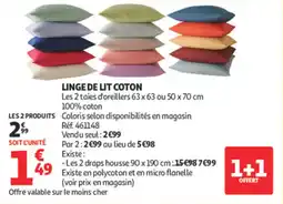 Auchan Supermarché Linge de lit coton offre