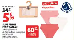 Auchan Supermarché Slips femme petit bateau offre
