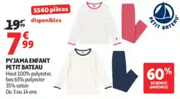 Auchan Supermarché Pyjama enfant petit bateau offre
