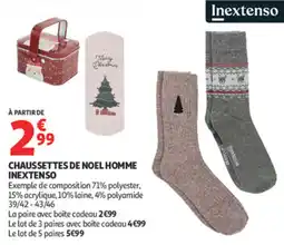 Auchan Supermarché Chaussettes de noel homme inextenso offre