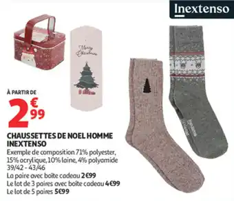 Auchan Supermarché Chaussettes de noel homme inextenso offre