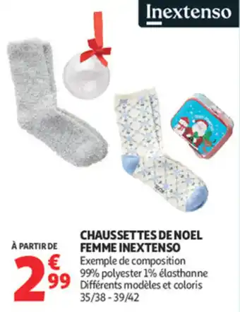Auchan Supermarché Chaussettes de noel femme inextenso offre