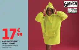 Auchan Supermarché Maxi sweat shirt de nuit femme offre