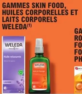 E.Leclerc Parapharmacie Gammes skin food huiles corporelles et laits corporels weleda offre