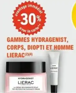 E.Leclerc Parapharmacie Gammes hydragenist corps diopti et homme lierac offre