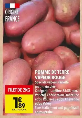 Supeco Pomme de terre vapeur rouge offre
