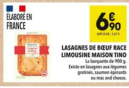 Supeco Maison Tino Lasagnes de bœuf race Limousine offre