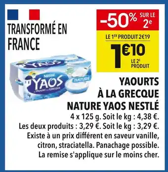Supeco Nestlé Yaourts à la Grecque Nature Yaos offre
