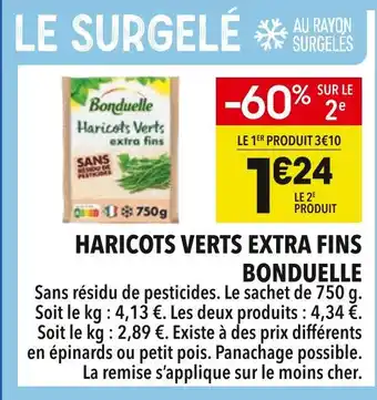Supeco Bonduelle Haricots Verts Extra Fins offre