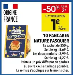 Supeco Pasquier 10 Pancakes Nature offre