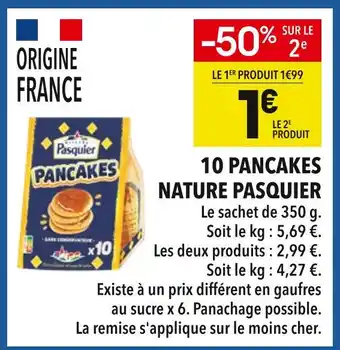 Supeco Pasquier 10 Pancakes Nature offre