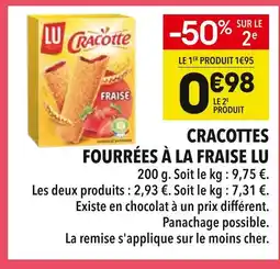 Supeco LU Cracottes Fourrées à la Fraise offre