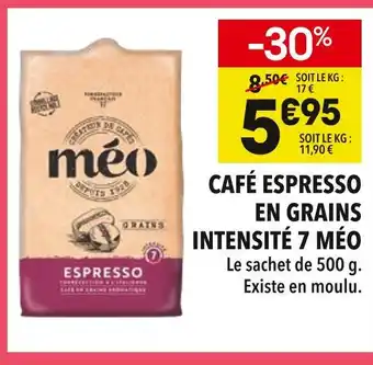 Supeco Méo Café Espresso en grains Intensité 7 offre
