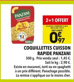 Supeco Panzani Coquillettes Cuisson Rapide offre