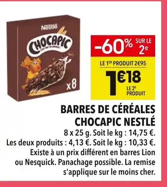 Supeco Nestlé Barres de céréales Chocapic offre