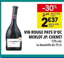 Supeco JP. CHENET Vin Rouge Pays d'Oc Merlot offre