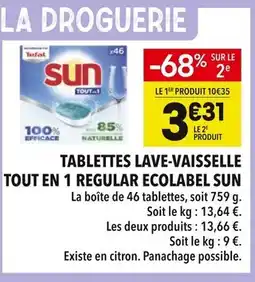 Supeco Sun Tablettes lave-vaisselle Tout en 1 Regular Ecolabel offre