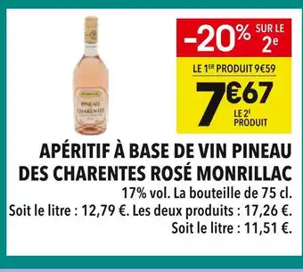 Supeco Monrillac Apéritif à base de vin Pineau des Charentes Rosé offre