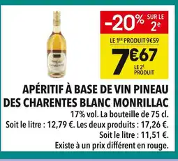 Supeco Monrillac Apéritif à base de vin Pineau des Charentes Blanc offre