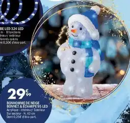 La Foir'Fouille Bonhomme de neige bonnet & écharpe 95 led offre