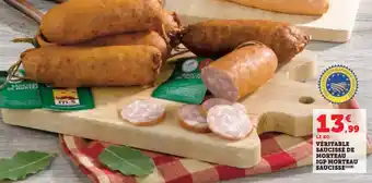 Hyper U Véritable saucisse de morteau igp morteau saucisse offre