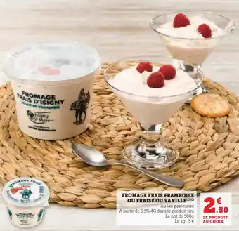Hyper U Fromage frais framboise ou fraise ou vanille offre