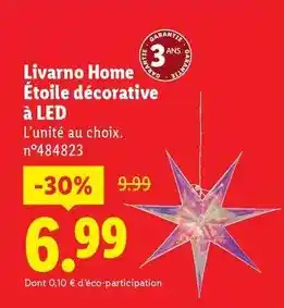 Lidl Livarno - home étoile décorative à led offre