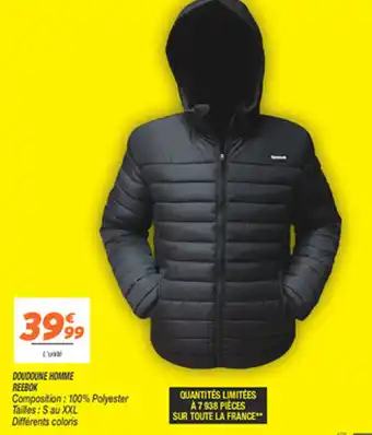 Netto Doudoune homme reebok offre