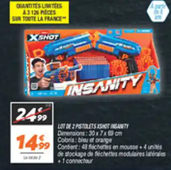 Netto Lot de 2 pistolets shot insanity offre