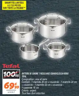 Netto Batterie de cuisine 7 pieces avec couvercles en verre tefal offre
