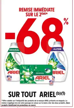 Intermarché Contact ARIEL -68 % de remise immédiate sur le 2ème sur tout ARIEL offre