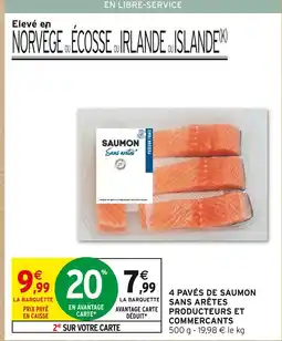 Intermarché Contact 4 pavés de saumon sans arêtes producteurs et commerçants offre