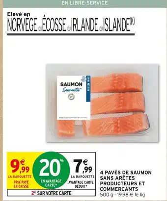Intermarché Contact 4 pavés de saumon sans arêtes producteurs et commerçants offre