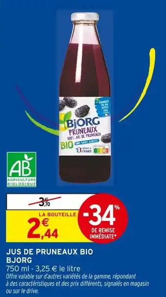 Intermarché Contact Bjorg Jus de Pruneaux Bio offre