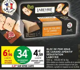 Intermarché Contact Labeyrie Bloc de foie gras de canard apéritif dégustation offre