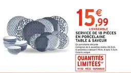 Intermarché Contact Service de 18 pièces en porcelaine Table & Saveur offre